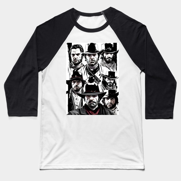 Red Dead Redemption - Posse Up!!! Baseball T-Shirt by AfroMatic